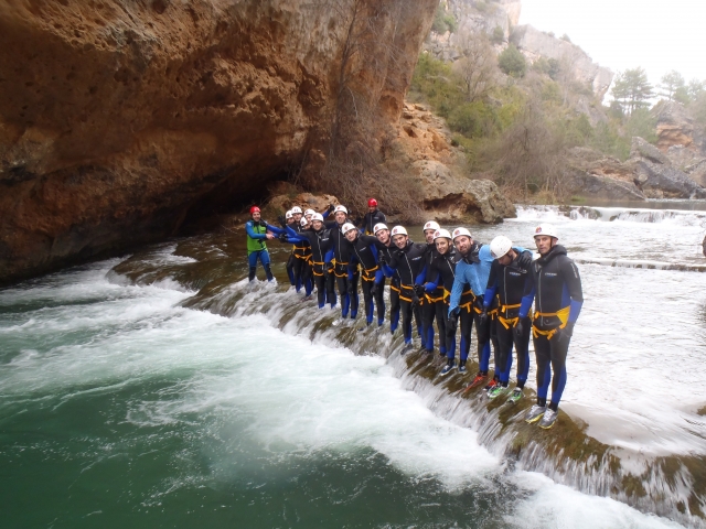  Group of friends in the river 